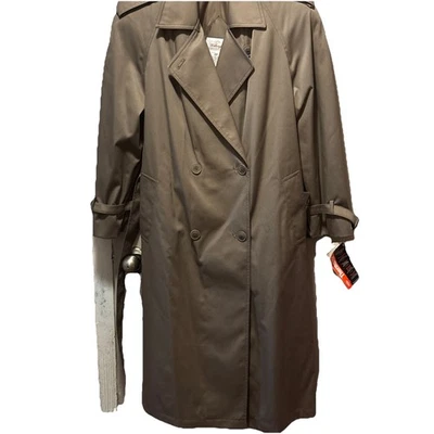 Worthington Size 12 Khaki All Weather Trench Coat Removable Lining Belted Button - Image 1 of 4