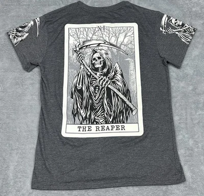 Camiseta Fresh Laundry The Reaper Para Hombre Gris Medio Cosecha Lo Que Siembras Esqueleto Foto 1 de 4
