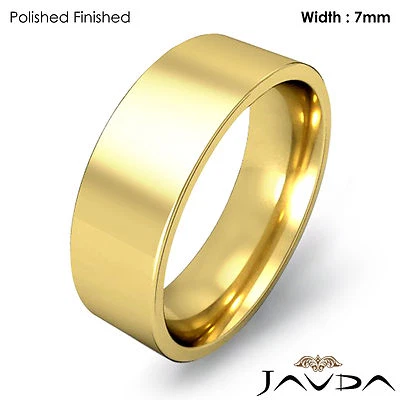 Alianza de boda para hombre ajuste cómodo anillo corte tubo 7 mm oro amarillo 14 k 10 gm 12-12,75 Foto 1 de 4