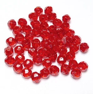 4mm Faceted Round Beads Ruby Red 1250pc made in USA School Church VBS Crafts - Picture 1 of 1