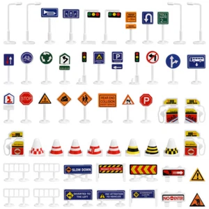 56 Pcs Play Traffic Signs Street Road Signs Road Signal Toys for Children - Picture 1 of 12
