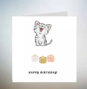 Tabby, Birthday Card from the Cat, Birthday Card for Cat Dad, Birthday Card 6x6 - Picture 1 of 1