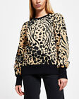 River Island Brown Puff Sleeve Animal Print Sweatshirt Size XS RRP: £40.00