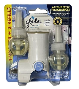 Glade PlugIns Refills Air Freshener Starter Kit, 1 Plug, 2 Refills - Clean Linen - Picture 1 of 2