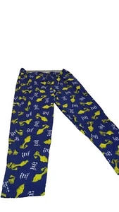 Dr Seuss Grinch Men's Pajama Pants Size Large Blue Drawstring Christmas - Picture 1 of 9