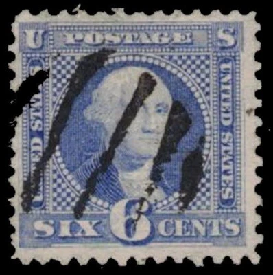 US Scott #115 Washington ~ 6-cent ~ 1869 ~ F-VF ~ Pen cancel ~ Fresh, bright - Image 1 of 2