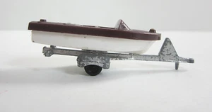 Vintage Tootsietoy HO Chris-Craft Capri Boat and Trailer Brown and White - Picture 1 of 7