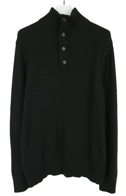 BANANA REPUBLIC Jumper Men's LARGE Wool Blend Knitted Half Buttons Pullover - Image 1 of 4