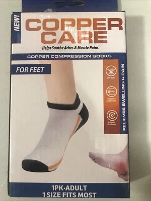 Calcetines de compresión Copper Care - Talla única para la mayoría - Adulto - Negro (2-PO-175) Foto 1 de 4