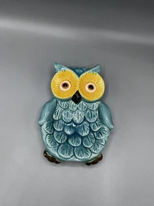 Blue Ceramic Owl Decorative Dish Plate Trinket Spoon Rest - Picture 1 of 16