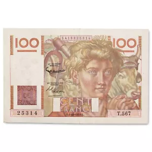 France - billet 100 francs Jeune Paysan 1953 TTB+ émission du 01/10/1953 F.28.39 - Imagen 1 de 2