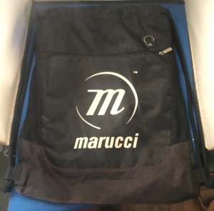 Marucci Drawstring Gym Bag Black With Zipper Headphones Hole 16" Wide 17" Tall - Picture 1 of 3
