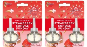4 Glade Plugins Duftöl 2 Nachfüllpack Strawberry Sundae Funday Limited Ed - Bild 1 von 1