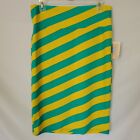 Lularoe Cassie Pencil Skirt Yellow Green Stripe Stretch Womens Size Medium M Nwt