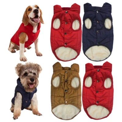 Warm Pet Dog Coats Jacket Outdoor Clothes Waterproof Winter Vest Puppy Coat UK - Image 1 of 4