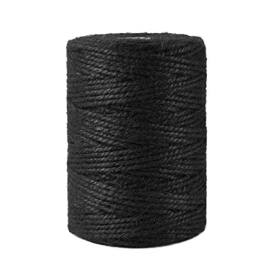 Cordel de yute natural negro de 328 pies de 3 mm de espesor, cordel de jardín resistente 3 mm-328 pies Foto 1 de 3