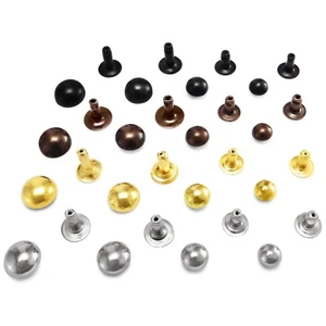 Domed Single Cap Rivets 9 mm 10 mm 12 mm cap diameter Studs Sewing Leather - Picture 1 of 6
