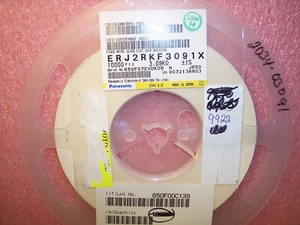 CANTIDAD (9900) 3.09K Ohm 1/16W 1% 0402 SMD CHIP RESISTENCIAS ERJ2RKF3091X PANASONIC ROHS - Imagen 1 de 1