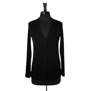 Chico's Travelers Women's Jacket Black Stretch Slinky Button Cardigan Size 0 S/4 - Picture 1 of 8