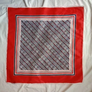 Vintage Ben Goodman Polyester Scarf Square Sheer Red White Blue Patriotic 26"  - Picture 1 of 5