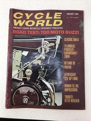 Vintage Motorcycle Magazine 1968 January Cycle World Honda Harley Suzuki Norton - Image 1 of 4