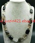 13x18mm Black Watermelon Tourmaline Gemstone Rectangle Beads Necklace 18-36''AAA