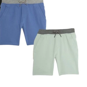 Two Pack Boys Pull On Jogger Shorts Size Small (6-7) Wonder Nation, Green & Blue - Picture 1 of 7