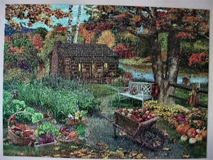Bits & Pieces Harvest in the Cabin 1000 PC Jigsaw Puzzle -1 piece missing - Picture 1 of 3