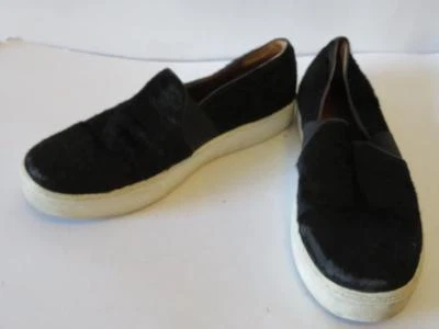 WOMENS VINCE BLACK MOHAIR/PONY HAIR SLIP-ON SHOES SIZE 7 1/2 - Image 1 of 4
