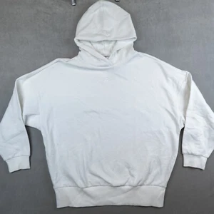 New Reebok Hoodie Essentials LUX  White Size Medium Supersoft Unisex - Picture 1 of 8