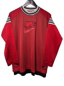 Vintage 90s Nike Goalkeeper Football Jersey Red & Black Layered Size Large USA - Bild 1 von 15