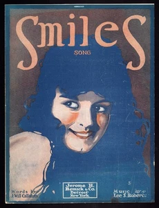 Spartiti musicali vintage sorrisi epoca prima guerra mondiale 1918 Jerome Remick ottima grafica - Foto 1 di 2