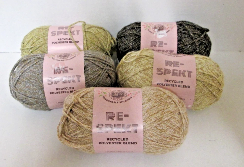 1 Skein Lion Brand Re-Spekt Yarn #3 Recycled Polyester Cotton Blend Choose Color