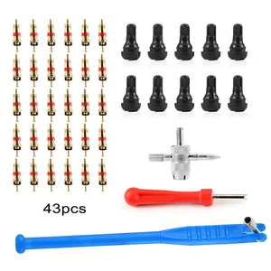 43PCS KIT Valve Stem Installer Remover Repair Tool Set Puller Car Tire Plug T - Picture 1 of 9