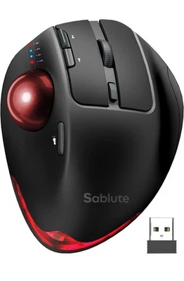 SABLUTE Rechargeable Wireless Trackball Mouse Ergonomic 2 Bluetooths Plus  2.4G - Image 1 of 4