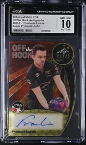 2024 Leaf Metal PBA Francois Lavoie 1/1 Off the Hook Auto #OH-FL1 Gold CGC 10 - Picture 1 of 2