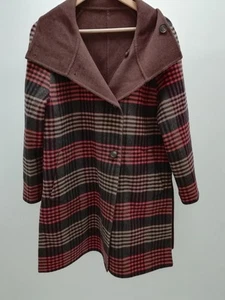 GANT UK Size XS Wool Reversible Brown Checkered Button Up Warm Ladies Preloved - Picture 1 of 15