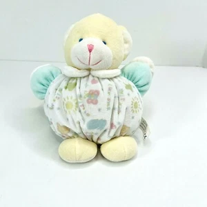 Vintage Small Luv n' Care Plush Bear Round Belly Yellow White Green Pastel 6" - Picture 1 of 4