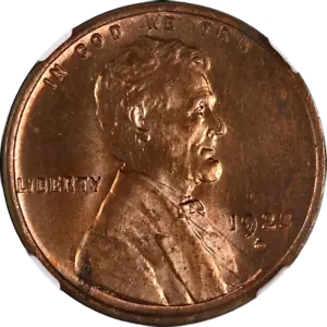 1925-D Lincoln Cent NGC MS64 RD Great Eye Appeal Strong Strike - Picture 1 of 4