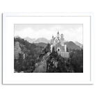 Vintage Photo Neuschwanstein Castle Bavaria Germany Framed Print 9x7 Inch