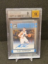 Klay Thompson 2016-17 Donruss Optic 94/99 Dominator #20 BGS 9/Auto 10