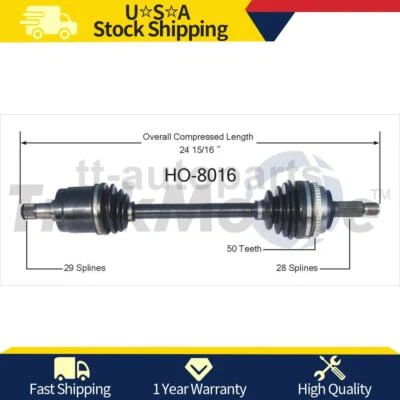 Front Driver Left CV Axle Joint Shaft For Honda Accord 1997 1996 1995 - Image 1 of 2