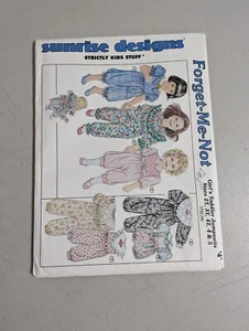 Uncut 1984 Sunrise Designs Strictly Kids  Forget Me Not Toddler Jumpsuits #246 - Bild 1 von 4