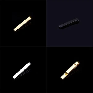Broche con clip de corbata para hombre corbata negro oro plateado moda 4,3 cm delgada corbata - Imagen 1 de 11