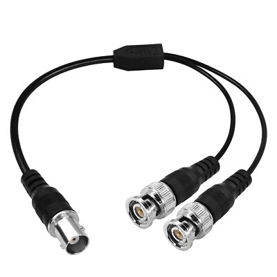 BNC Splitter Cable Female to 2 Dual BNC Male Connector Adapter for Cameras Video - Image 1 of 4