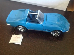 Franklin neuwertig 1968 Corvette, himmelblau, T-Tops noch werkseitig verpackt, Neu im Karton - Bild 1 von 3