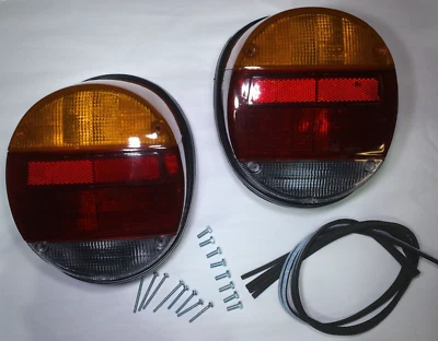 TAIL LIGHT ASSEMBLY SET LEFT & RIGHT PAIR VOLKSWAGEN T1 BUG SUPER BEETLE 1973-79 - Image 1 of 2