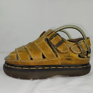 Dr. Martins Air Wair sandali pescatore grossi vintage DANNEGGIATI Y2K marroni anni 90 - Foto 1 di 18