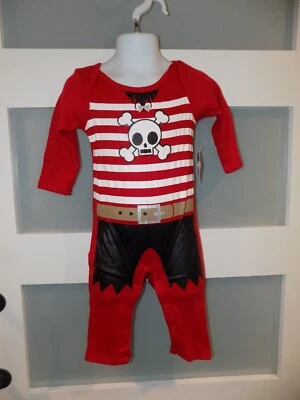 HALLOWEEN RED PIRATE ROMPER OUTFIT SIZE 6/9 MONTHS INFANTS NEW - Image 1 of 3