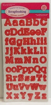 Pegatinas letras y números del alfabeto mayúsculas e inferiores rojo iridiscente brillante Foto 1 de 4